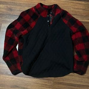 Fleece and quilted hoodie. Size Large